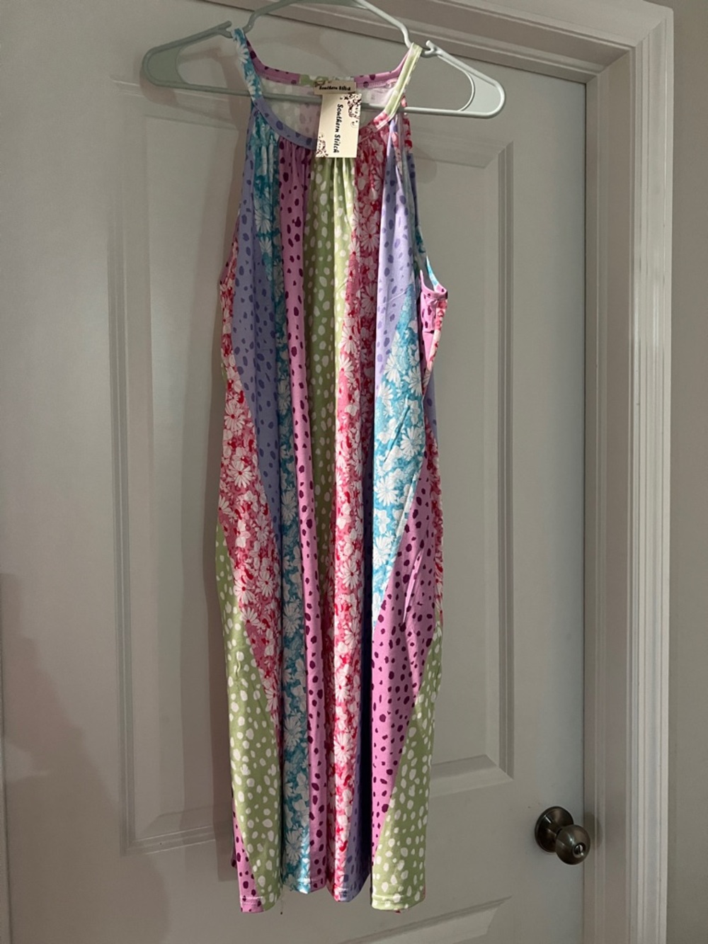 Multicolor Patchwork Halter Maxi Skirt